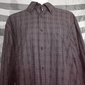 NWOT NEW Joseph Abboud Medium Mens Button Down Shirt Long sleeve Purple Plaids